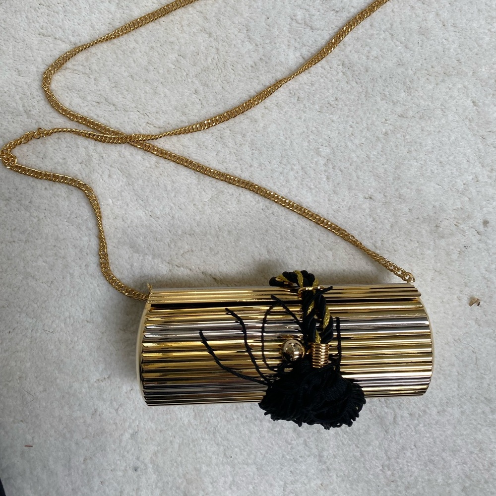 1980s gold barrel purse